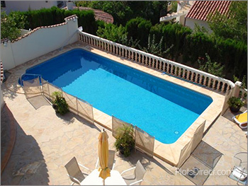 Overhead swimming pool view